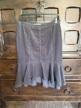 Anthropologie Pilcro and the Letterpress corduroy ruffle flounce hem skirt